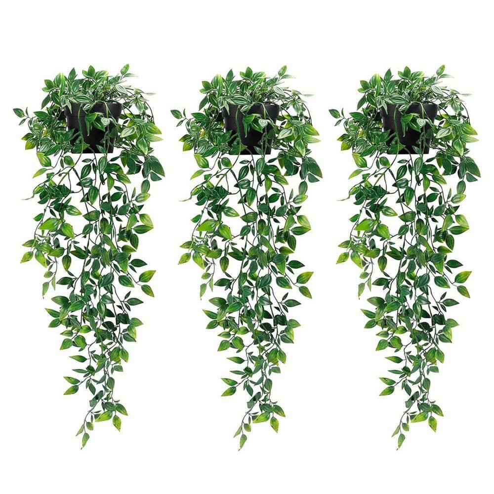 21.65 In. Artificial Small Potted Plants, 3-Pack