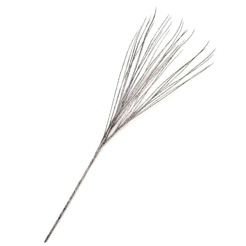 Factory Direct Craft Black and Silver Pistil Grass Spray