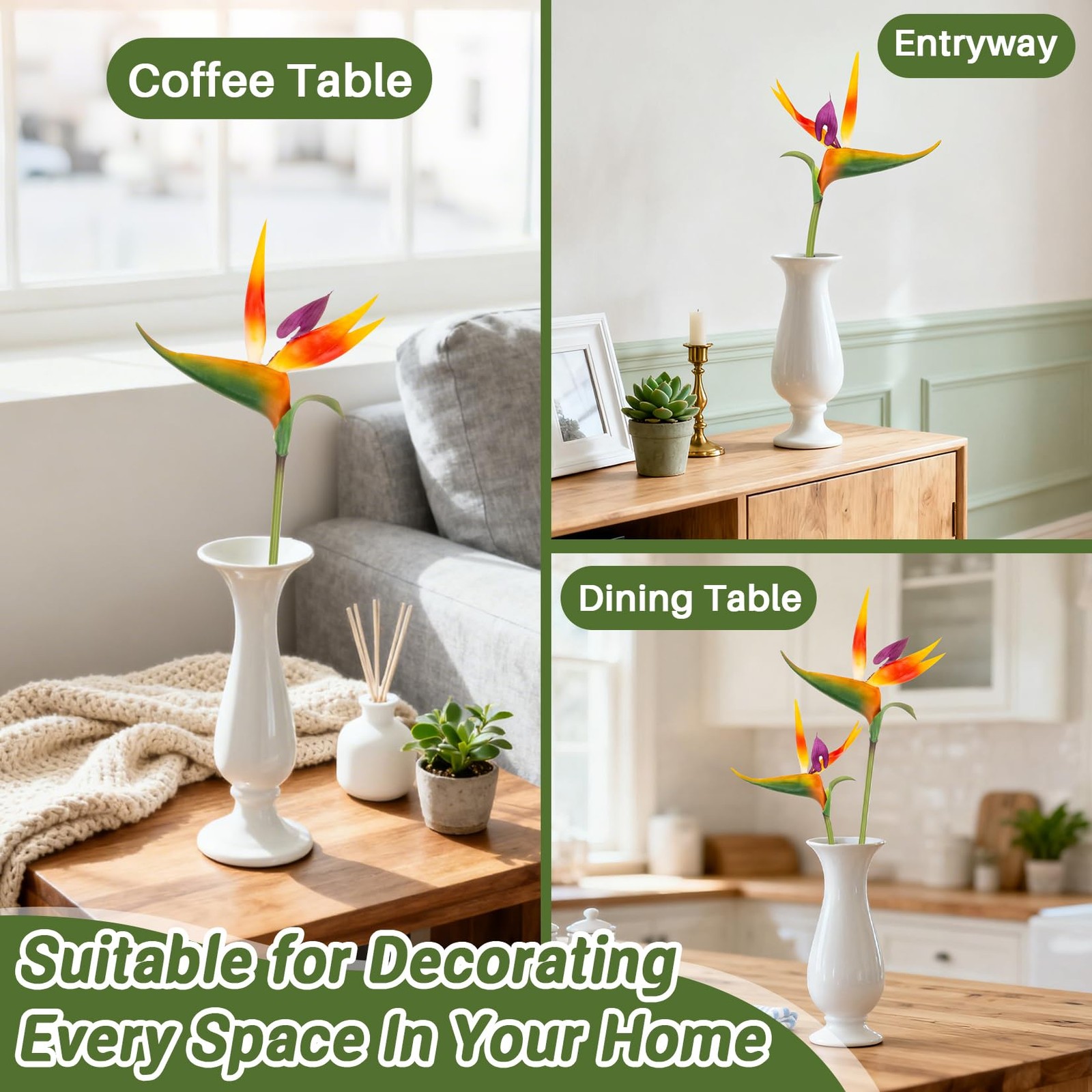 Bird of Paradise Artificial Plant – 2PCS 24″ UV Resistant Artificial Outdoor Pla