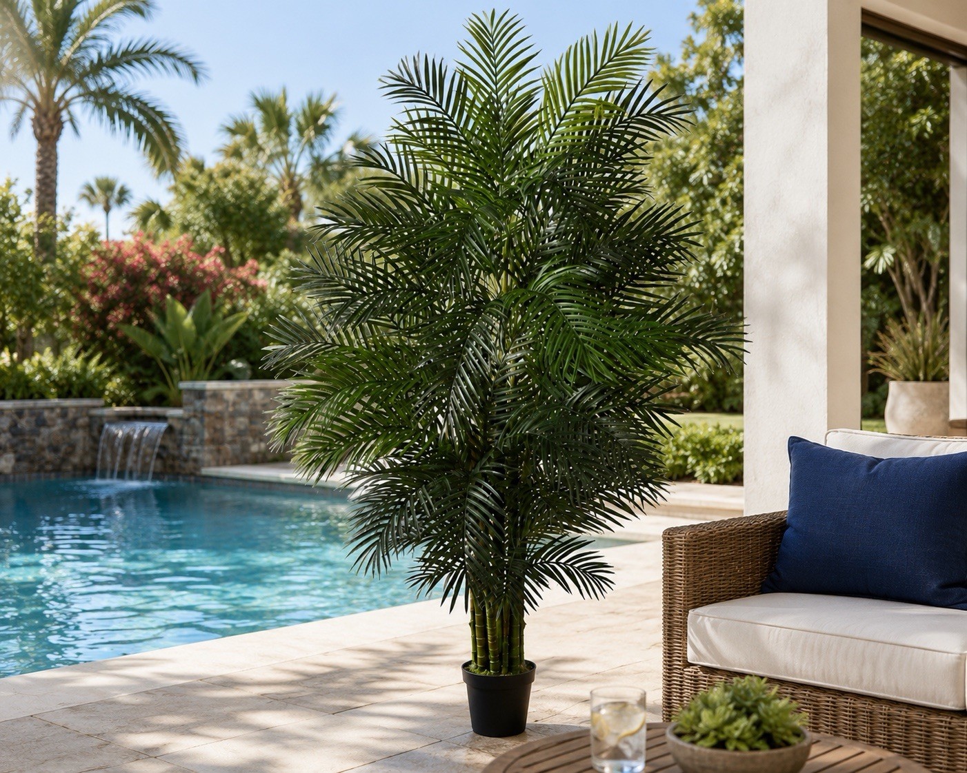 7.5’ UV Artificial Areca Tropical Palm Tree Indoor/Outdoor