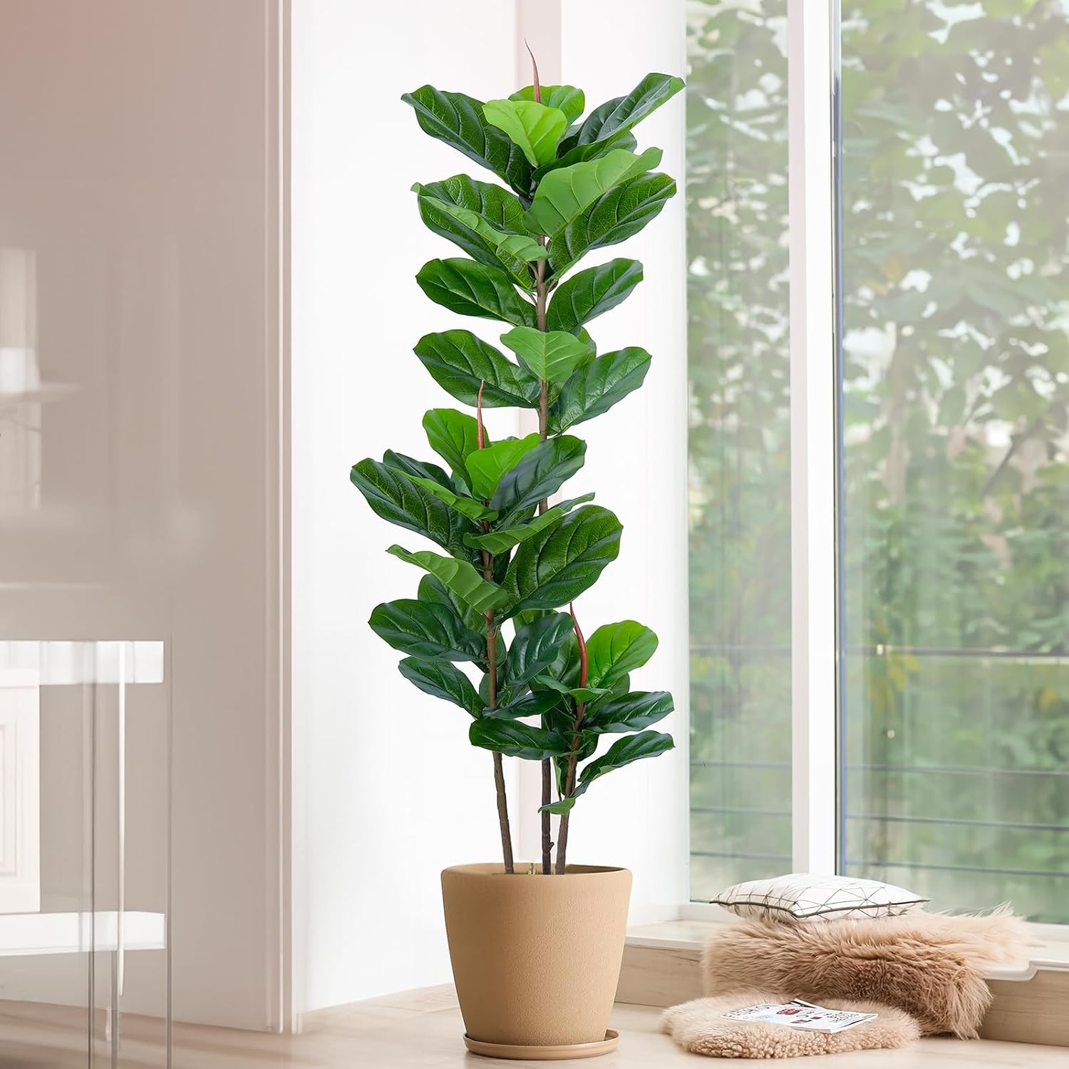 Artificial Fiddle Leaf Fig Tree 5FT Faux Fiddle Leaves Fig Tree Artificial