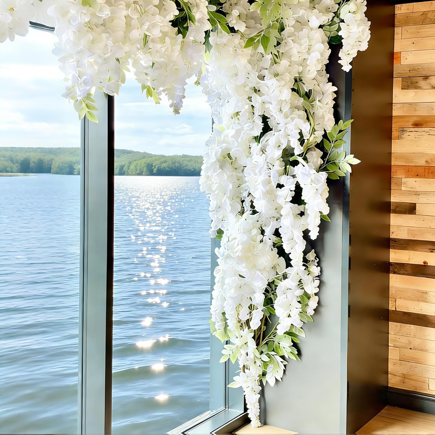 12Pcs Artificial Wisteria Flowers 3.25Ft Fake Silk Wisteria Vine Rattan Hanging