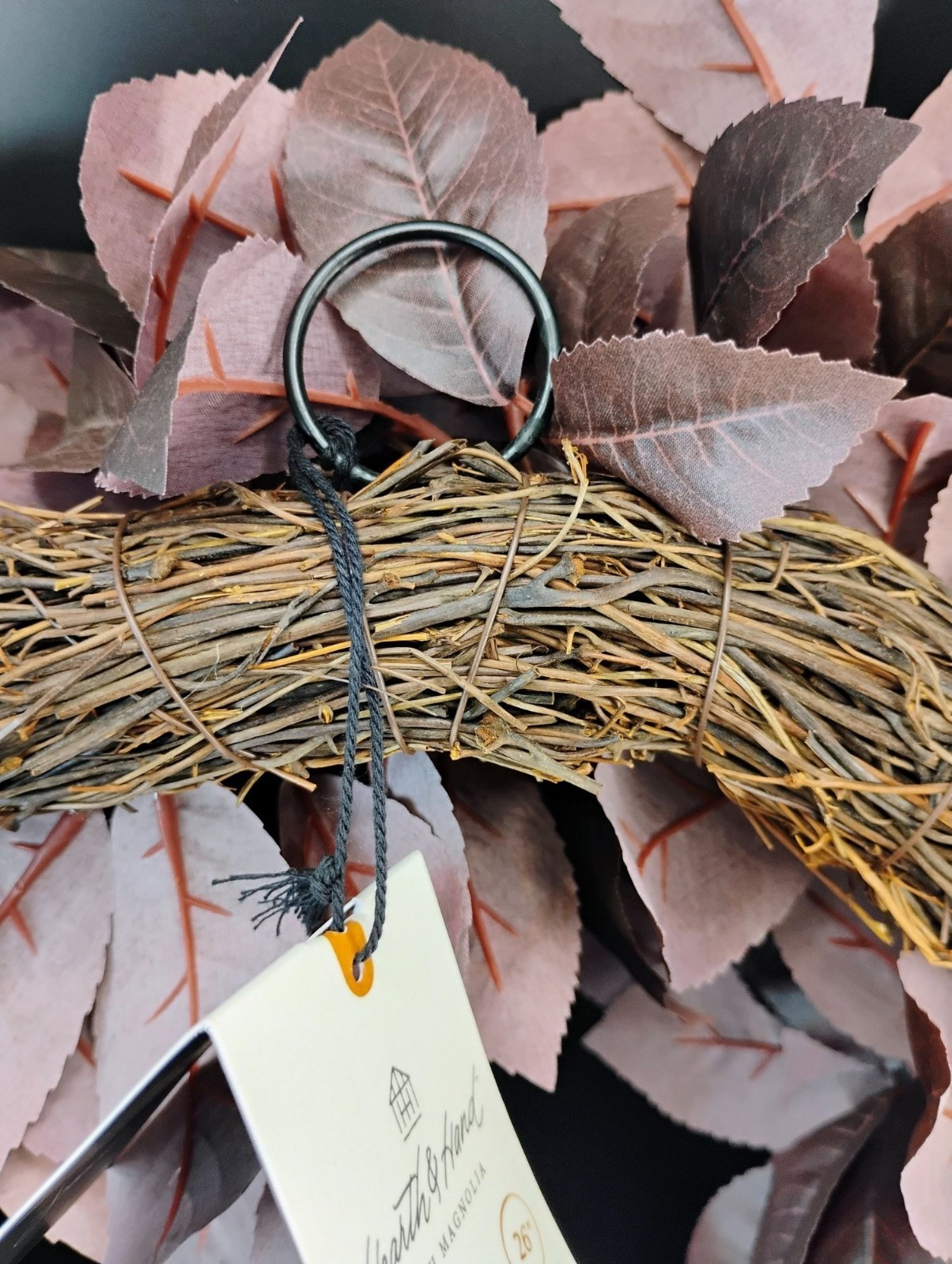 Wreath With Artificial Purple Leaves For Home & Event Decor