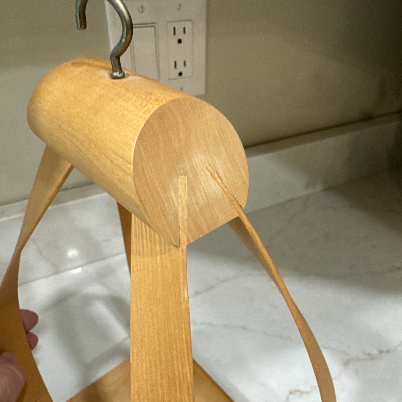 Bentwood Teardrop Hanging MCM 13 inch Wood Plant Planter Stand Shelf with chain