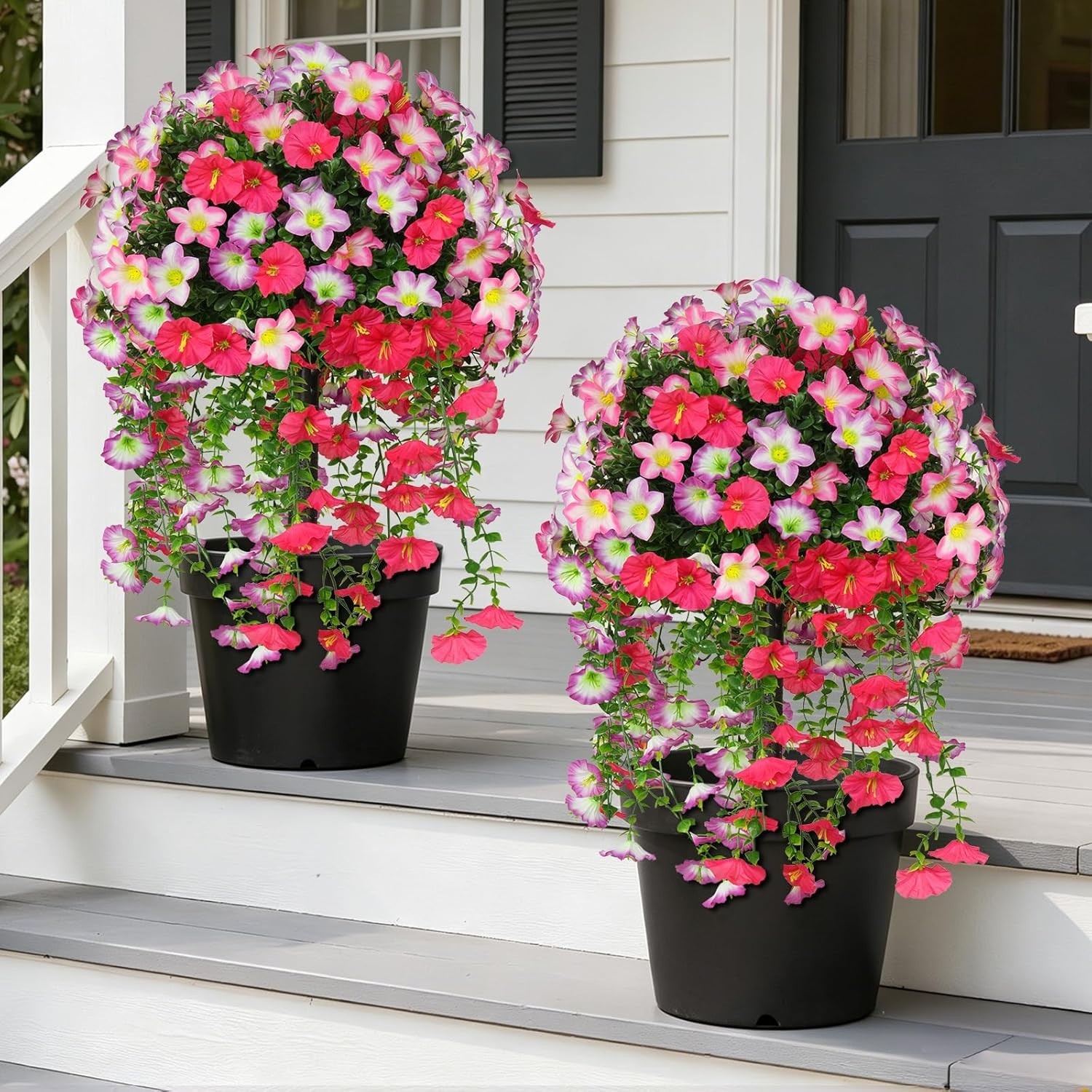 Elegant 2-Pack Artificial Pink Topiary Balls – Maintenance-Free Outdoor Beauty
