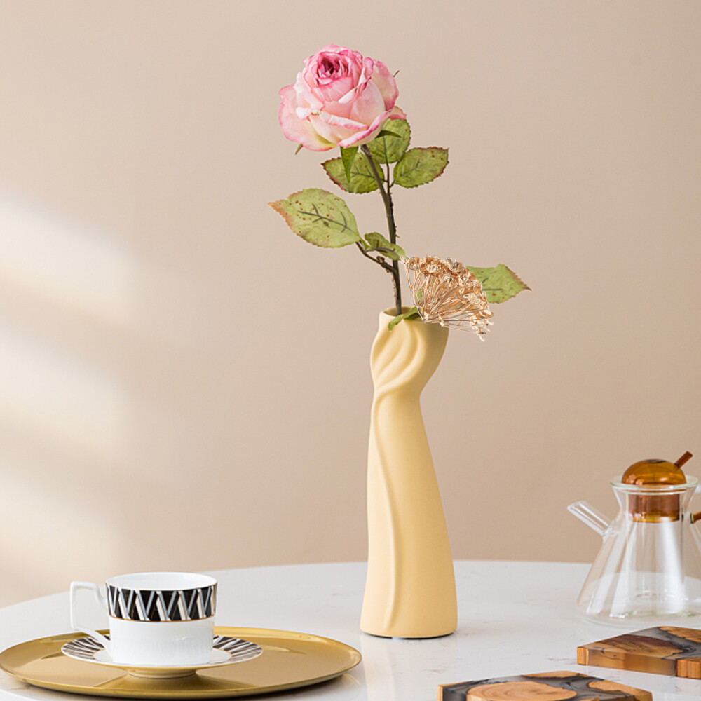 10 Pcs Plastic Golden Artificial Hydrangea Flower Heads Wedding Decoration