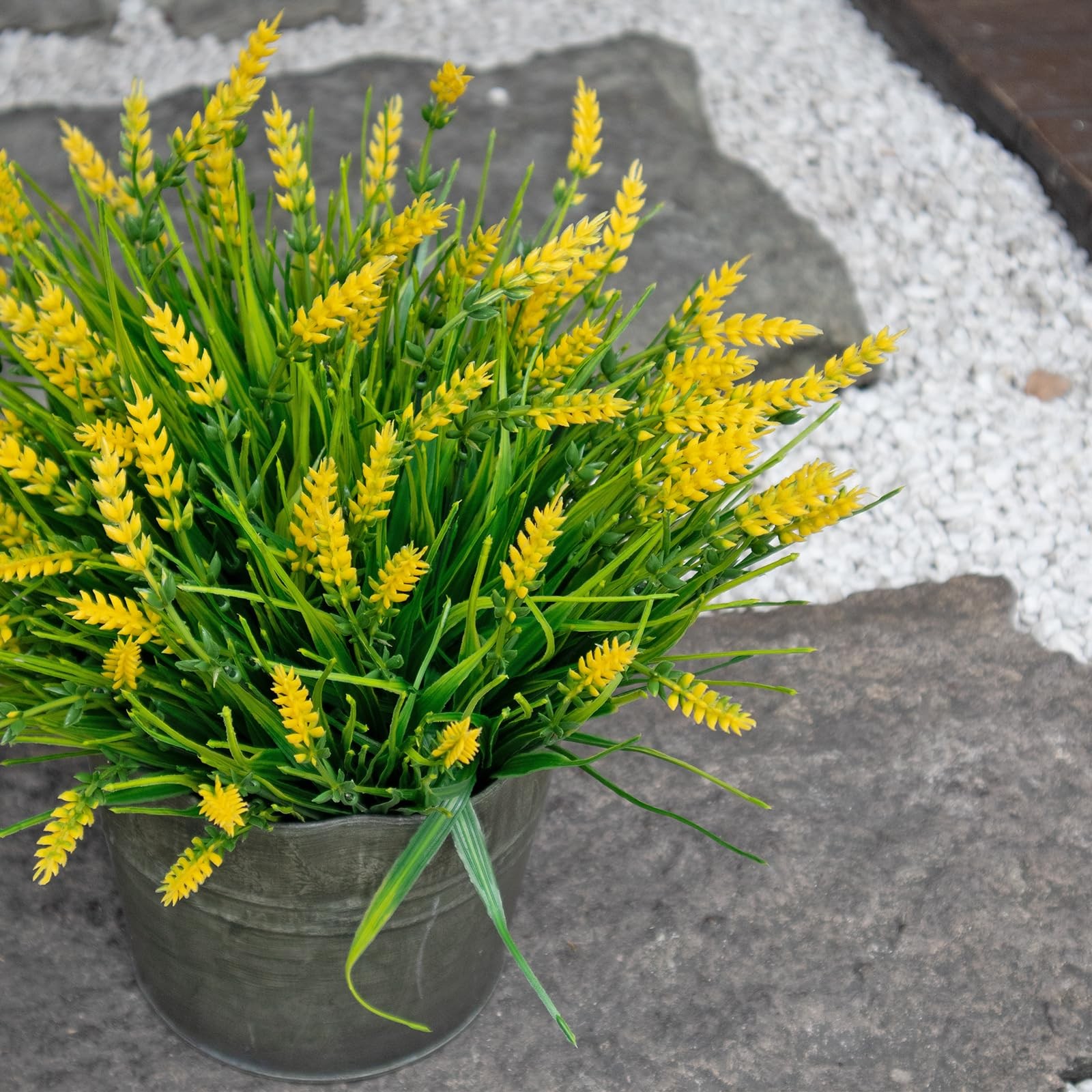 12 Bundles Artificial Plants Outdoor Fake Monkey Grass,UV Resistant Plant Dec…