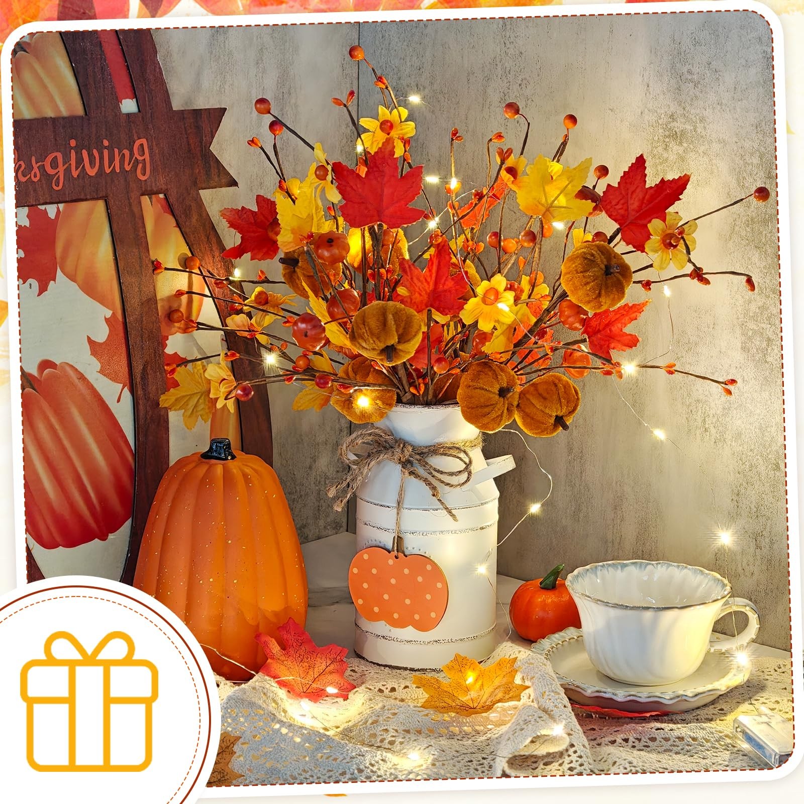 Thanksgiving Centerpieces for Tables Fall Table Decor 5 Pcs Artificial Pumpki…