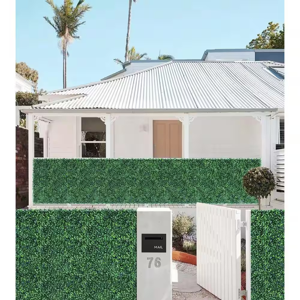 20 In. H X 20 In. W 12 Pcs Artificial Boxwood Hedge Uv-Proof Grass Wall Faux Gre