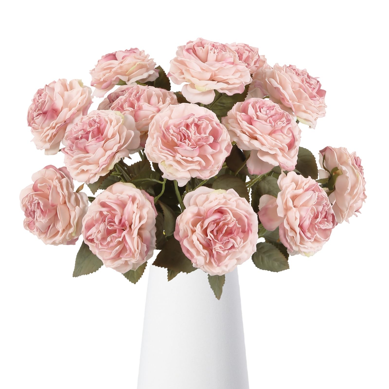 Light Pink Artificial Roses Flowers- 8PCS Faux Vintage Roses Fake Silk Light …