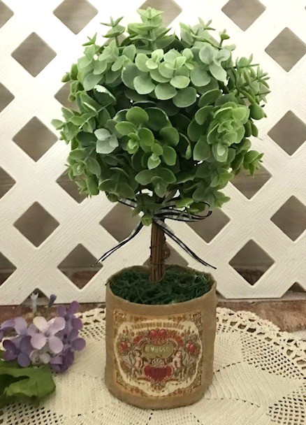 *BOXWOOD IN A BAG* SMALL 10″ TOPIARY ARTIFICIAL PLANT TREE SO CUTE!!!!