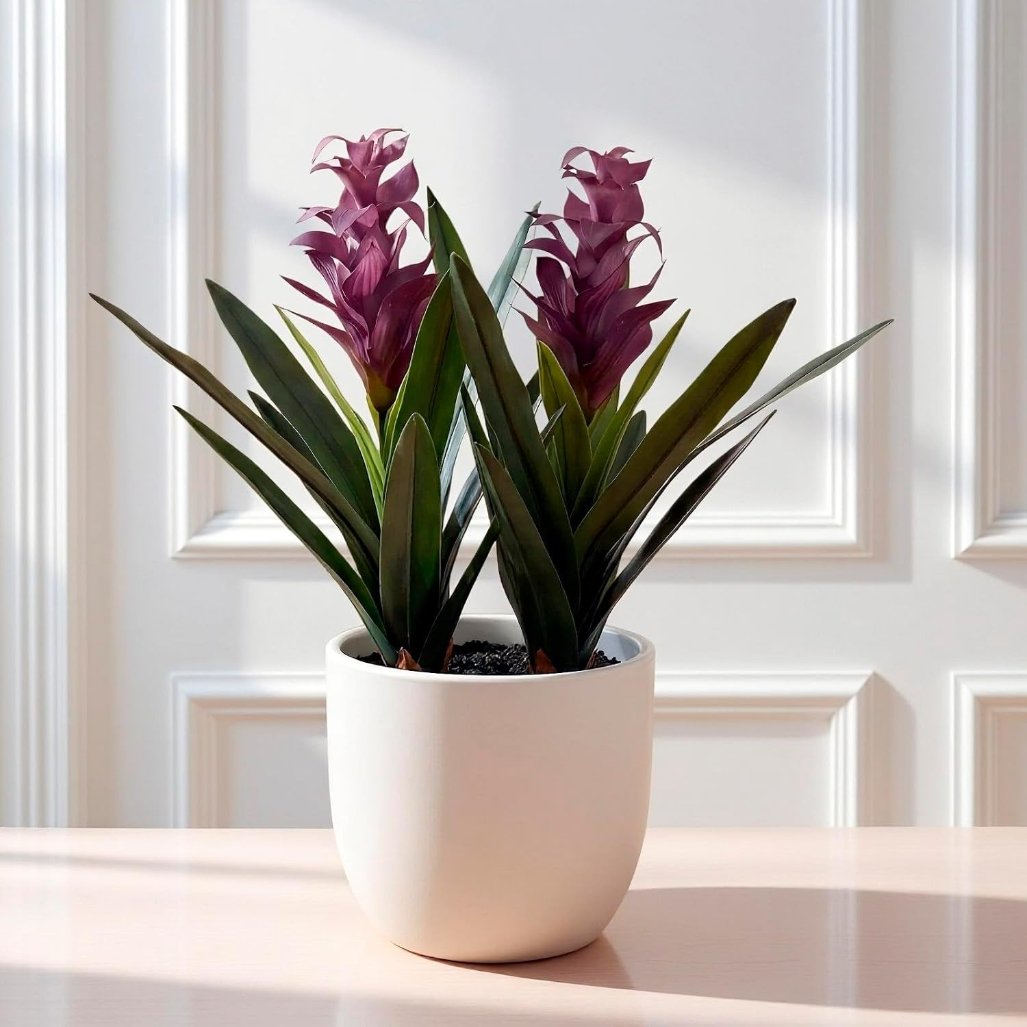 2Pcs Lifelike Purple Hawaiian Ginger Flowers for Home & Office Decor