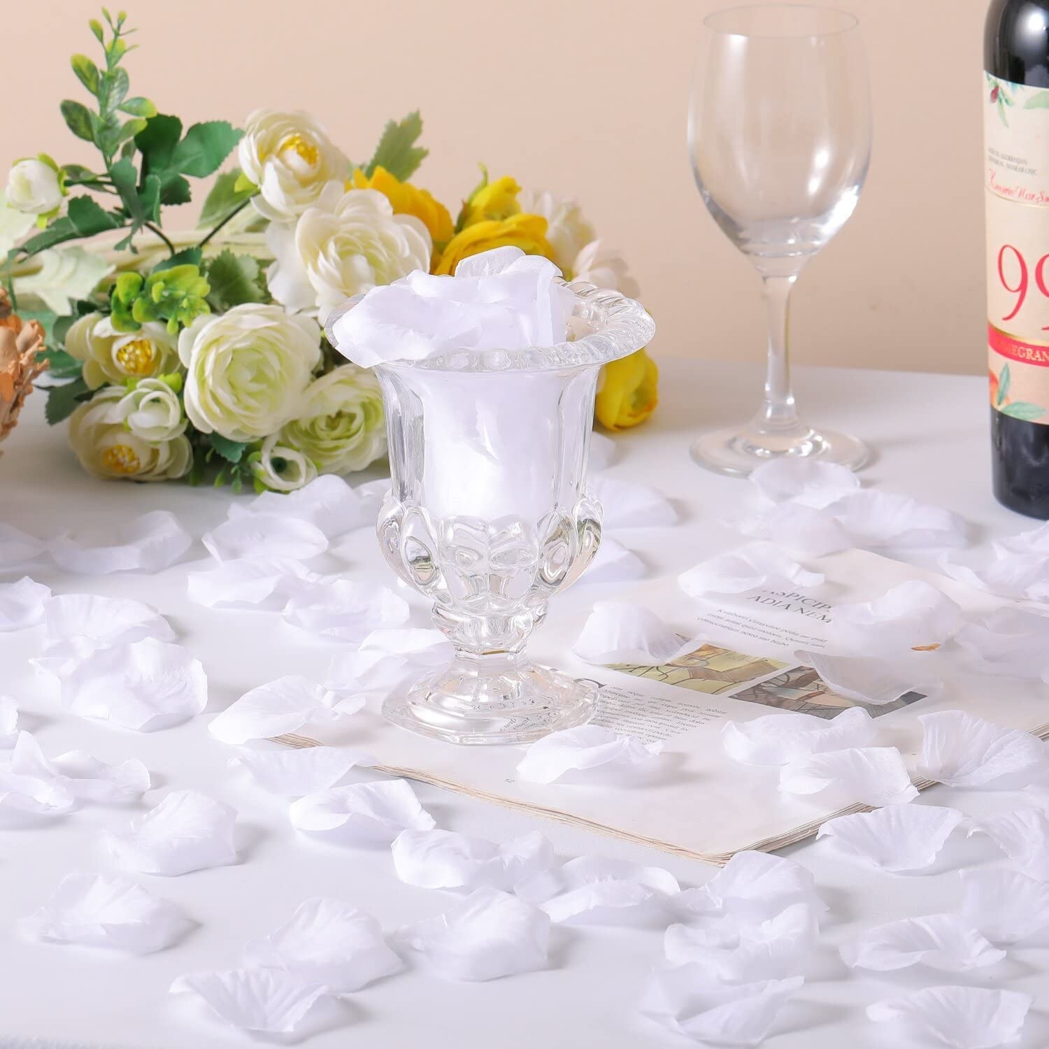 0.9 Pound White Rose Petals,5000 Pcs Faux White Flower Petals for Weddings,Ar…