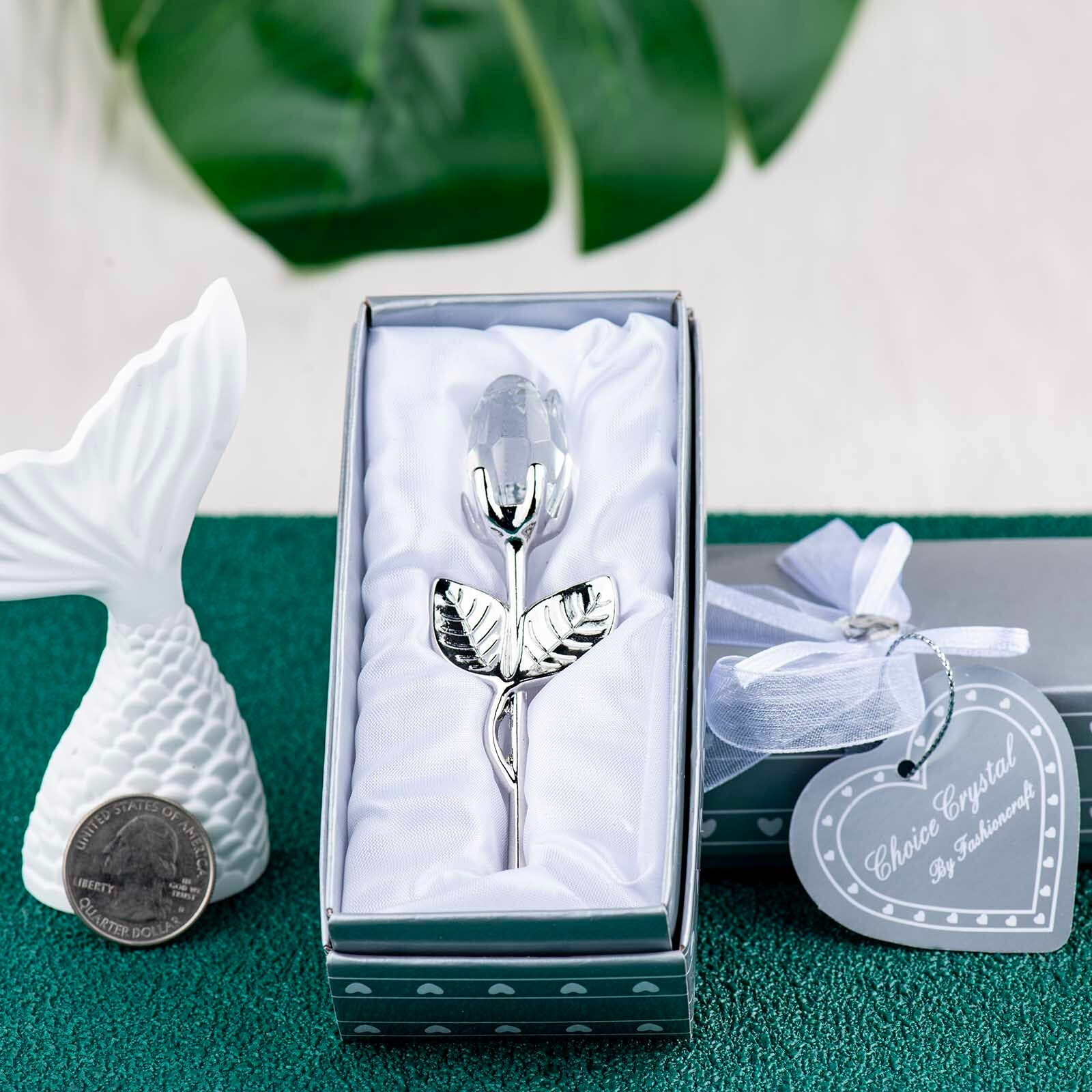 Crystal Rose Eternal Flower Figurine Gift for Women on Birthday, Mother’s Day..