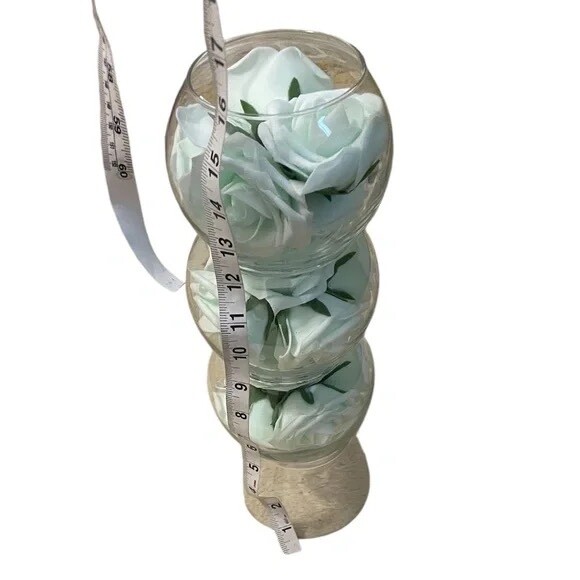 NWOT Custom Artificial Rose Flower Vase/Candle Holder