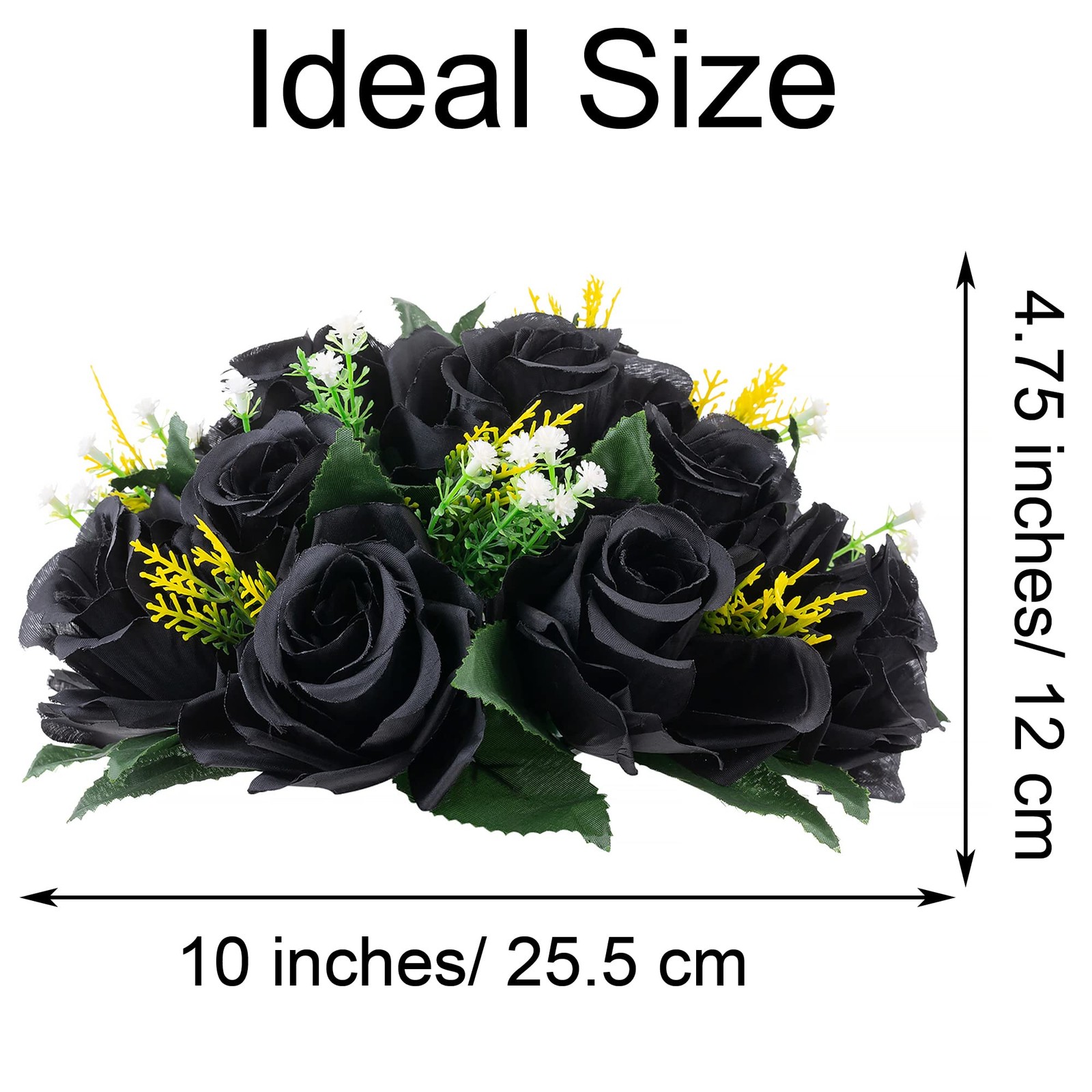 2 PCS Black Flower Balls Centerpieces Wedding Halloween Table Gothic Decor