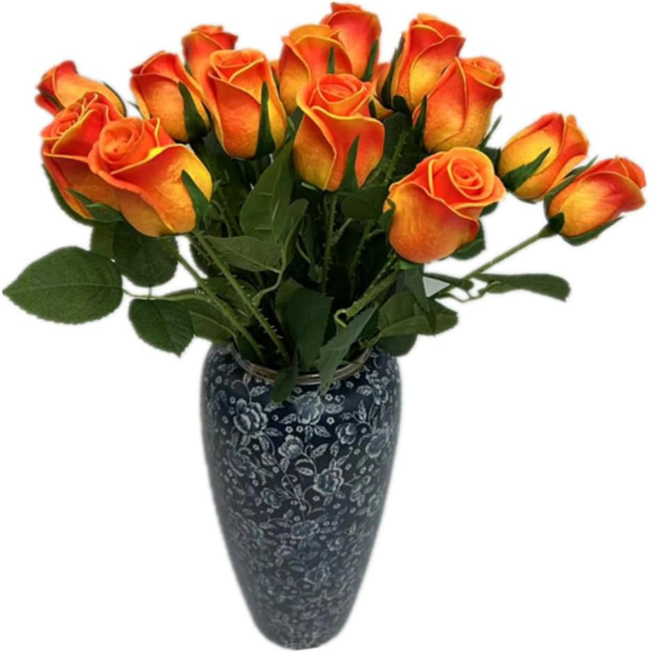 20Pcs Lifelike Orange Foam Roses for Wedding Decor & DIY Arrangements
