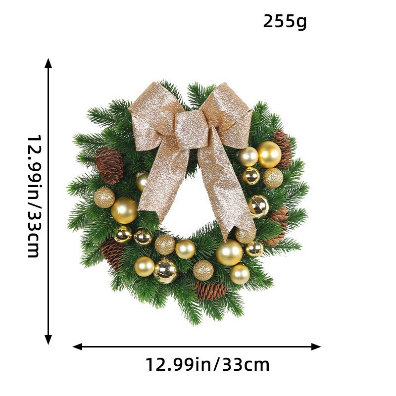 Artificial Seasonal Christmas Holiday Wreath for Front Door or Porch