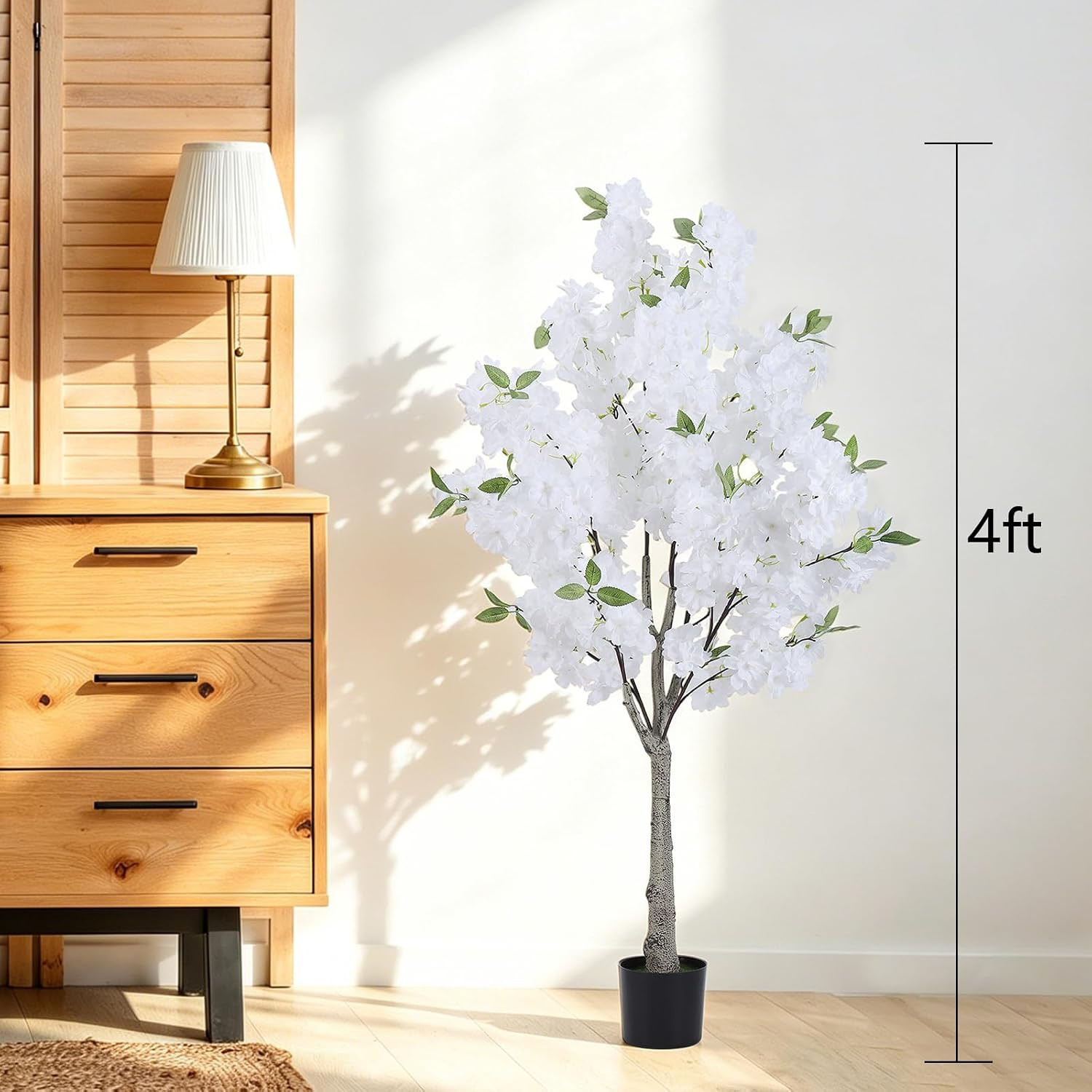 4FT Artificial Cherry Blossom Tree – Faux Pink Sakura for Home & Office Decor