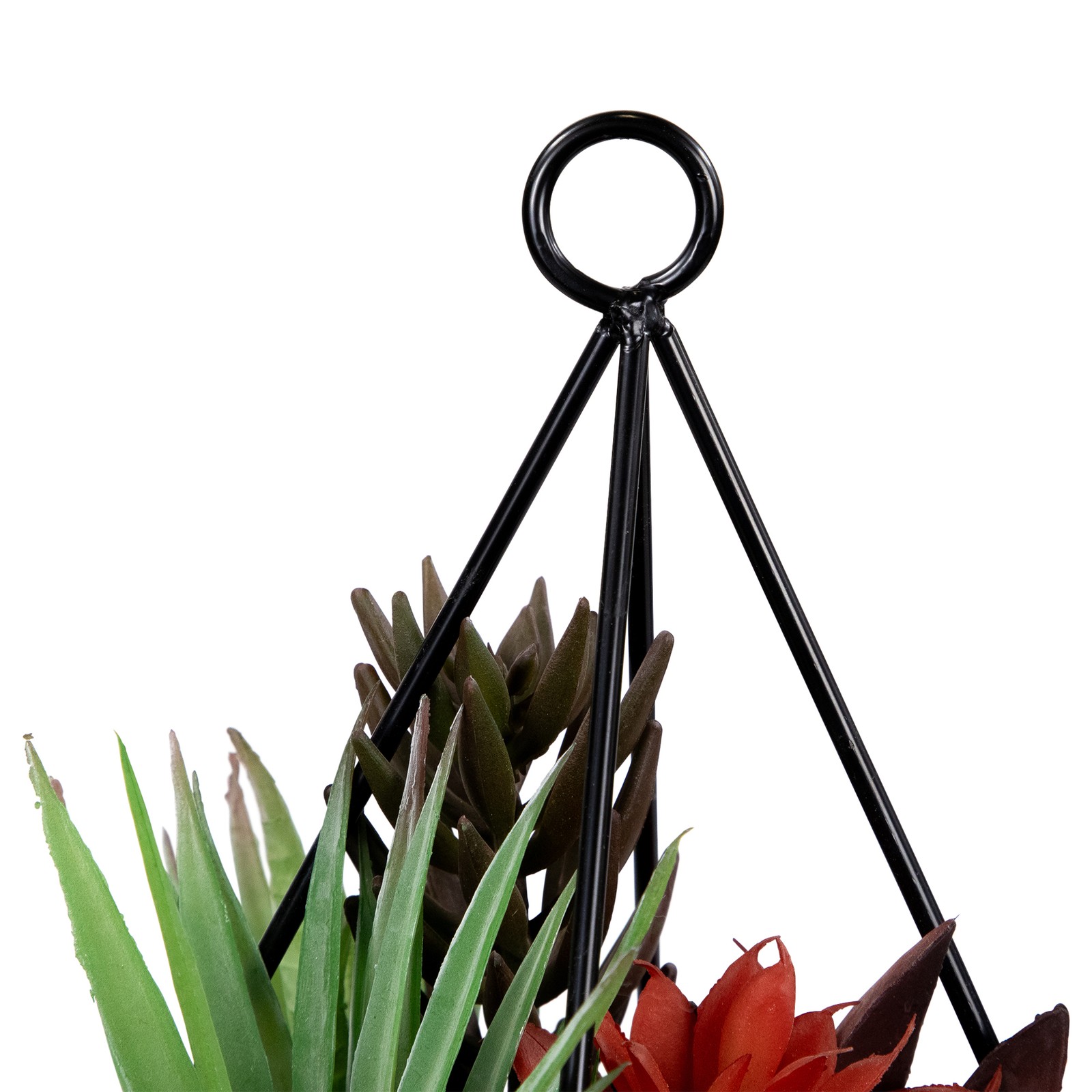 Northlight 9″ Artificial Succulents Arrangement 4Sided Copper Metal Wire Frame