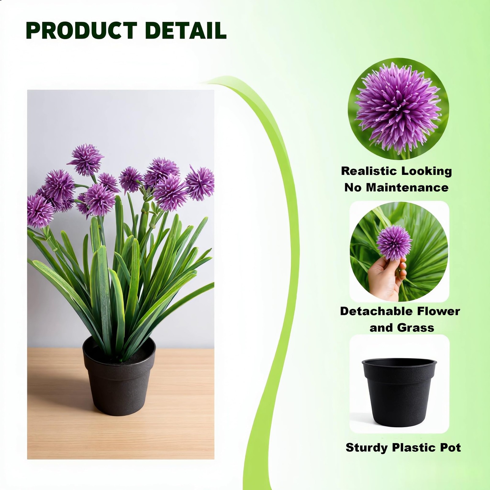 Artificial Potted Plants, Realistic Fake Greenery for Desk, Home Office Bathr…