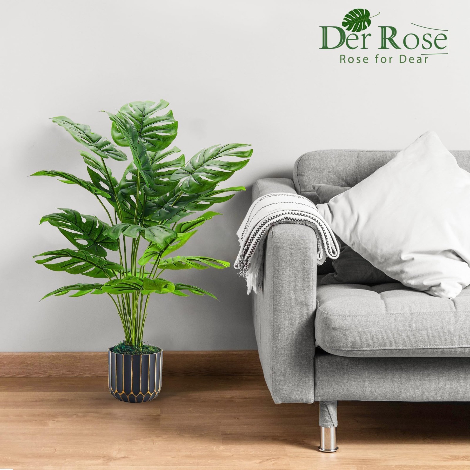 28″ Tall Artificial Monstera Plant – Faux Indoor/Outdoor Tree for Home Decor