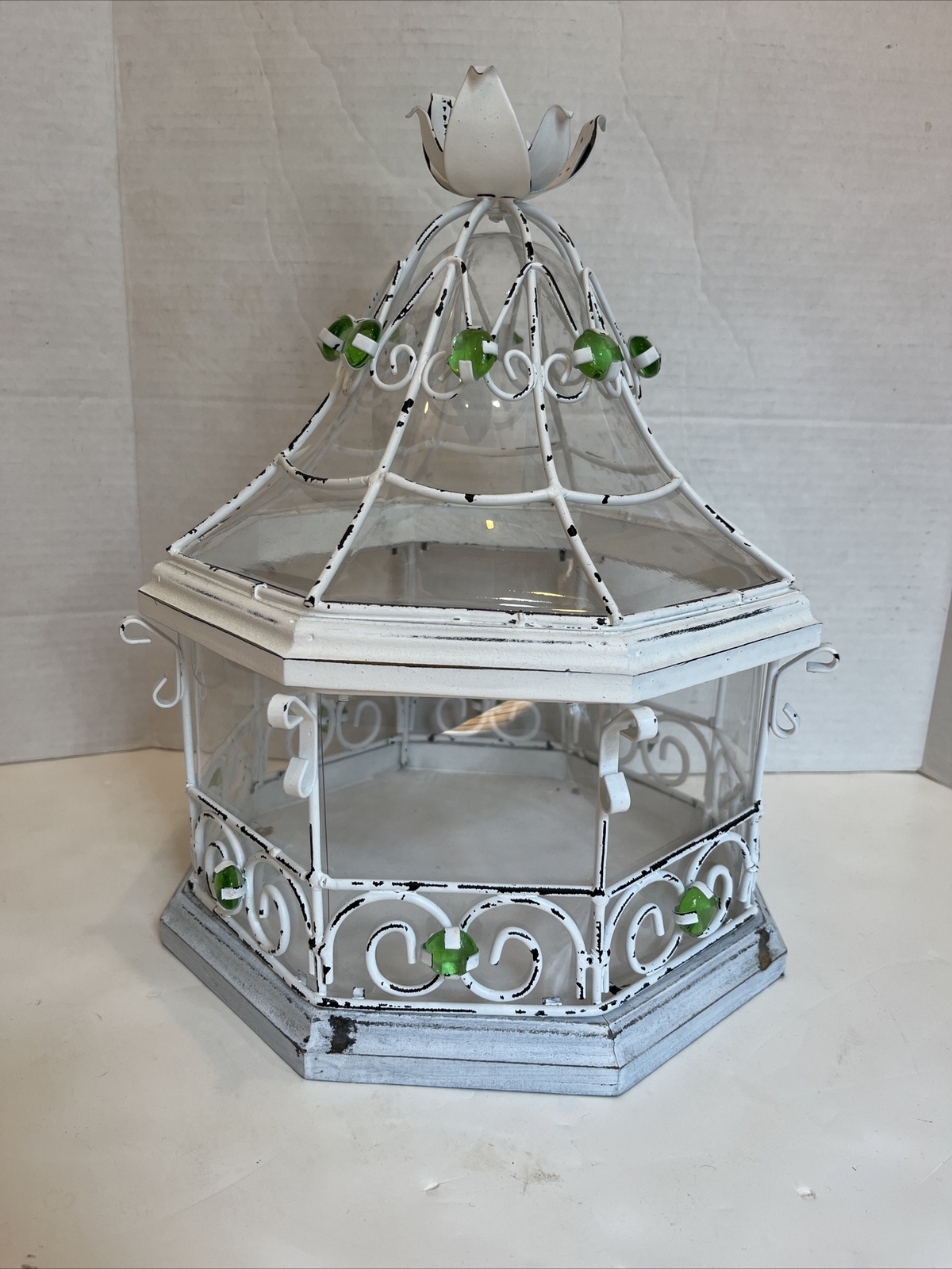 Leisure Terrace 12” Octagonal 8 Sided Wood Metal Plastic Terrarium