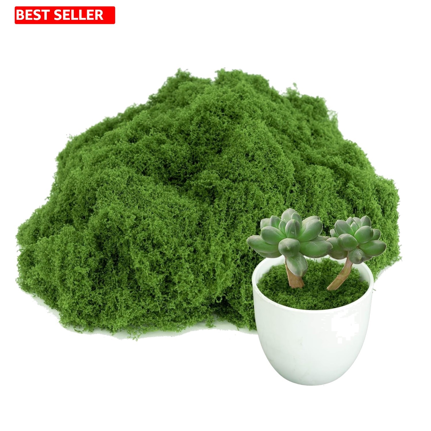 Realistic Artificial Moss for Indoor/Outdoor Crafts – 3.5oz Decorative Pack