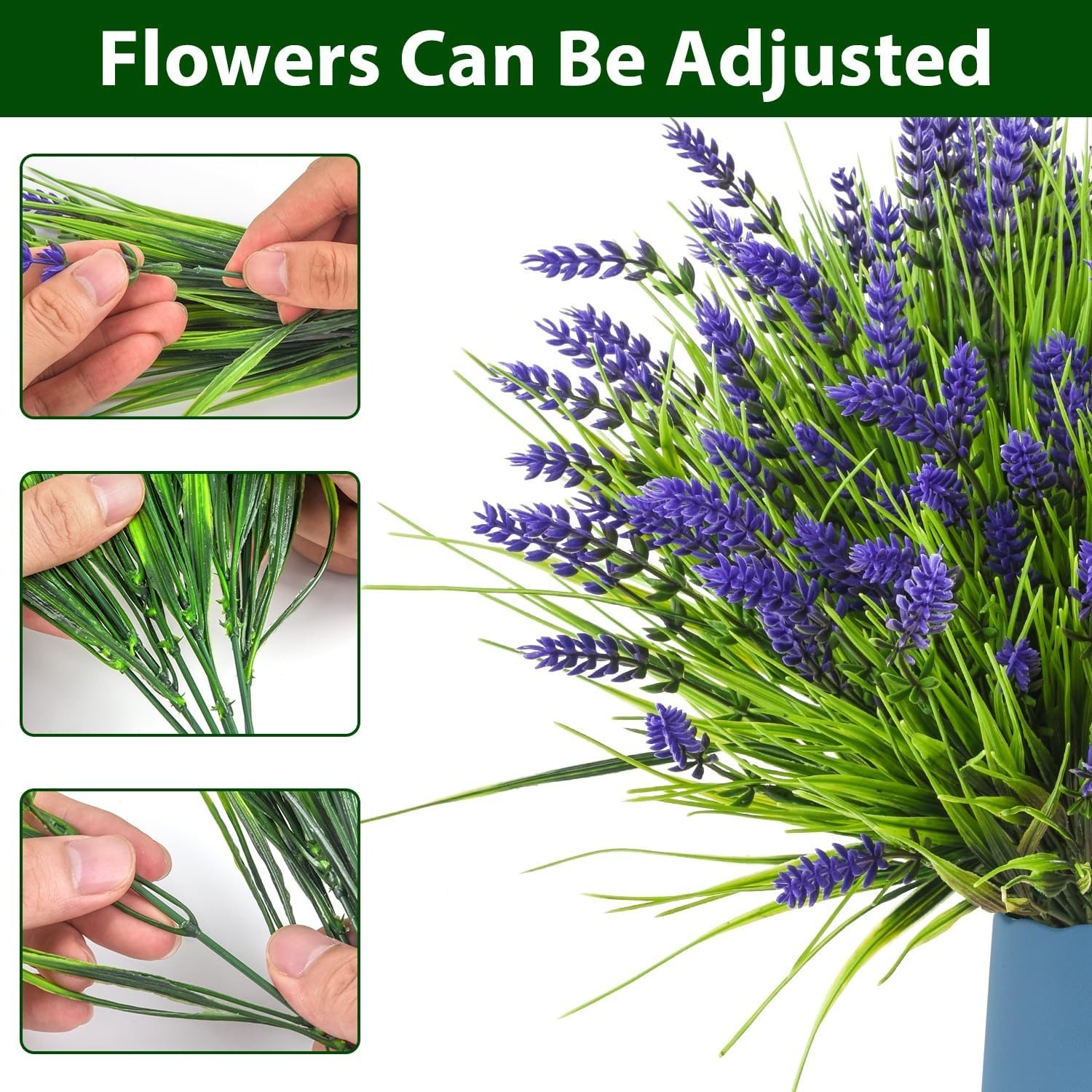 20 Artificial Plants Outdoor, UV Resistant Fake Flowers, Home Decoration Purple