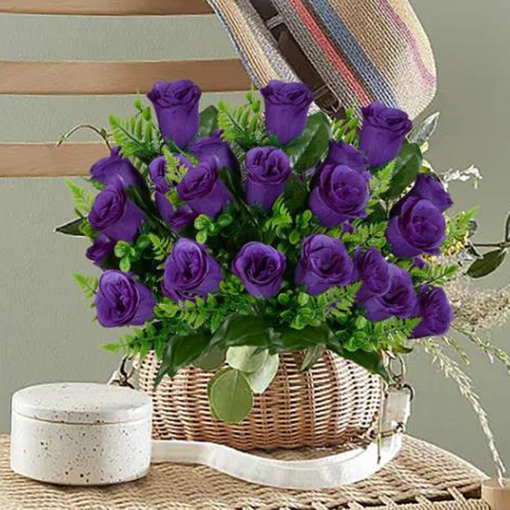 Colorful Silk Rose Flowers Bouquet for DIY Crafts and Event Decorations