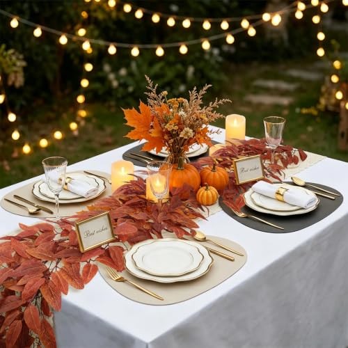 Artificial Eucalyptus Leaves Vine 6Ft Fall Ivy Garland | Fake Vine Orange