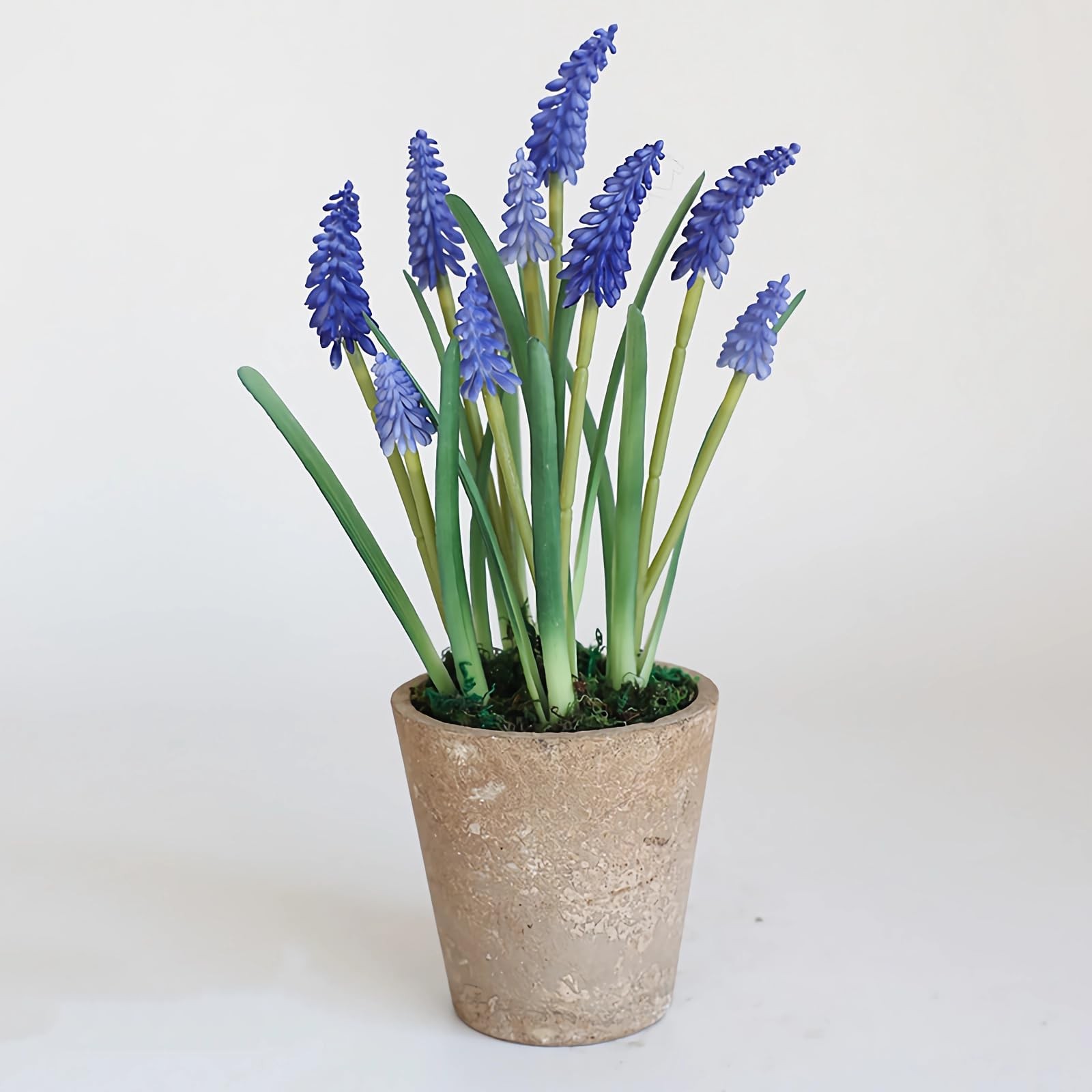 10pcs Artificial Grape Hyacinth 12″ Latex Fake Muscari Faux Hyacinth for Vase…