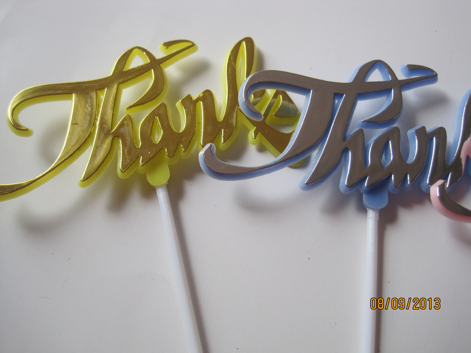 Floral Picks THANKS, THANK YOU, THANKS FOR A JOB WELL DONE, 3, 6 or 12/Pk NEW!