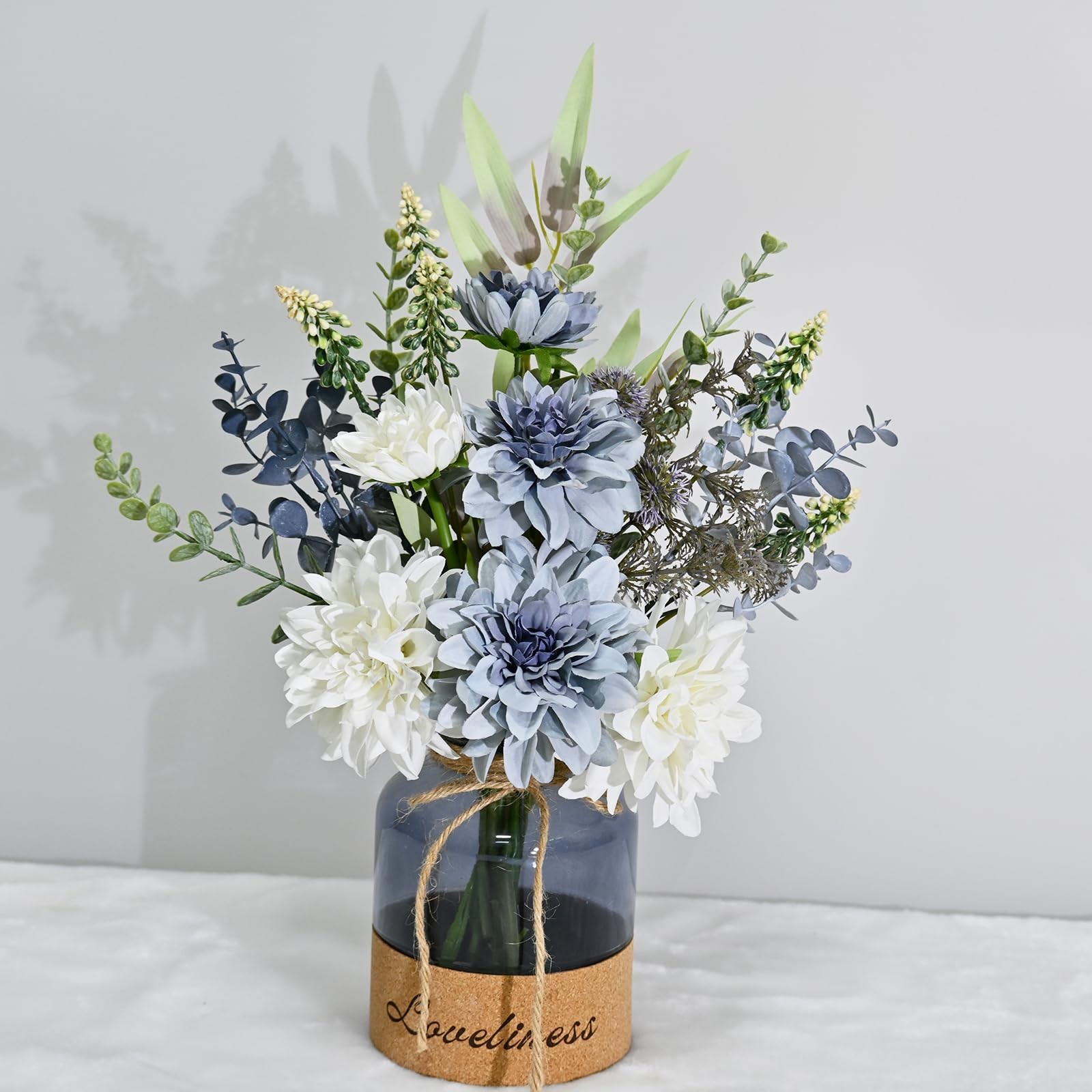 Fake Flowers in Vase,Silk Dahlias in Vases,Flower Arrangements for Table,Used…
