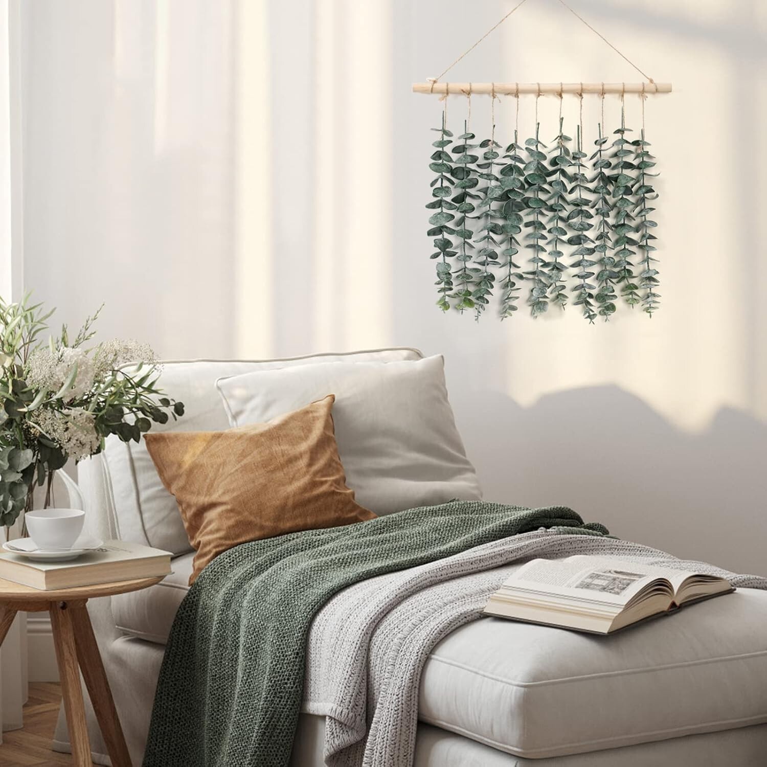 Versatile Bohemian Eucalyptus Wall Decor with Easy Installation – Green-2