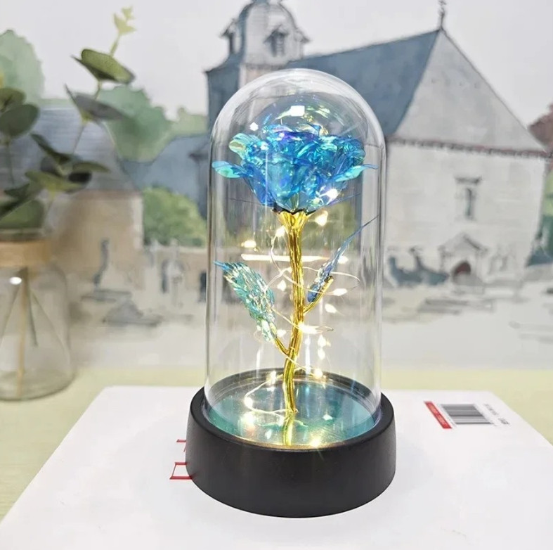 1pc LED Eternal Rose Artificial Flower Romantic Valentines Day Gift Decor Light