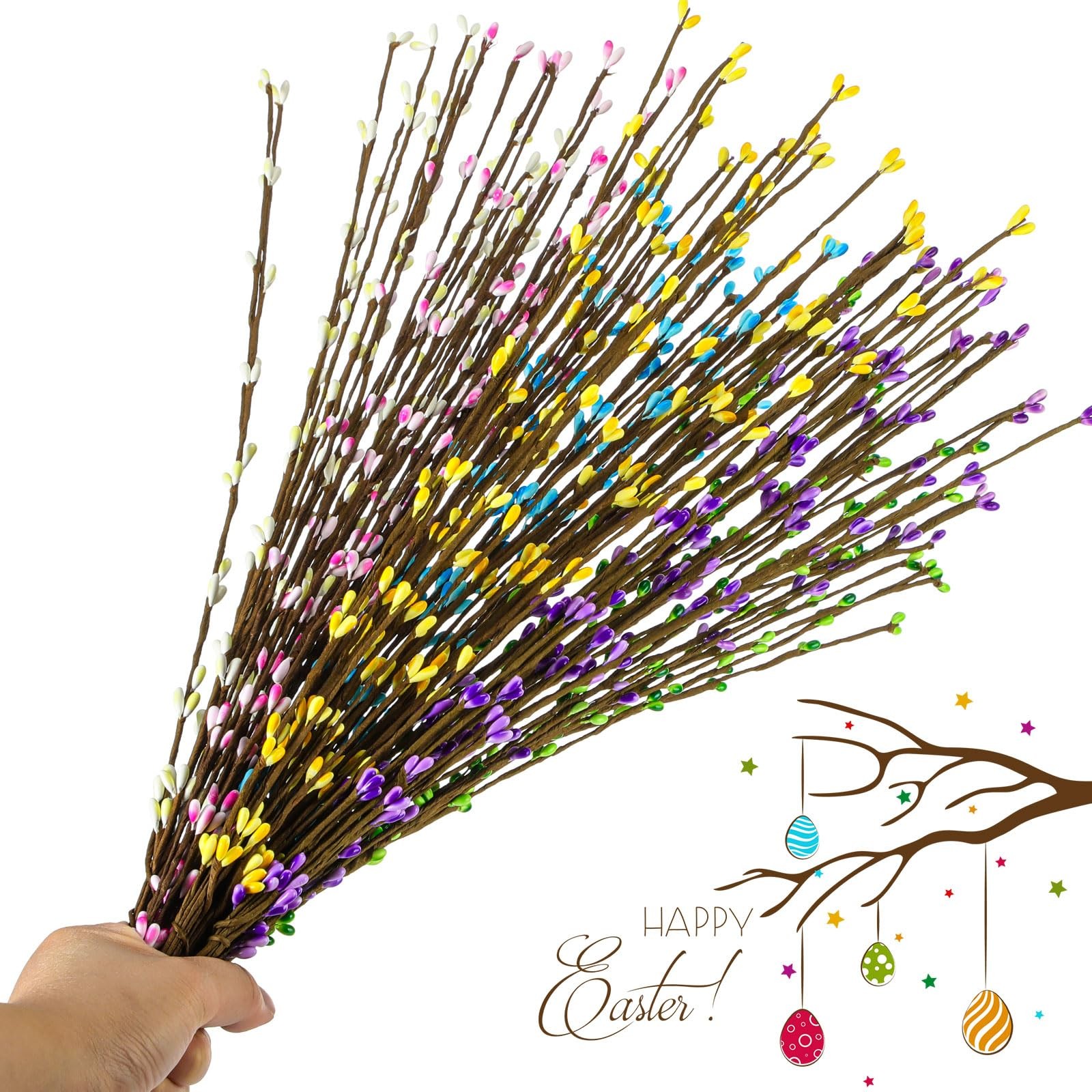 30 Pcs Easter Artificial Berry Garland Spring Pip Berry Sprays Pastel Picks S…