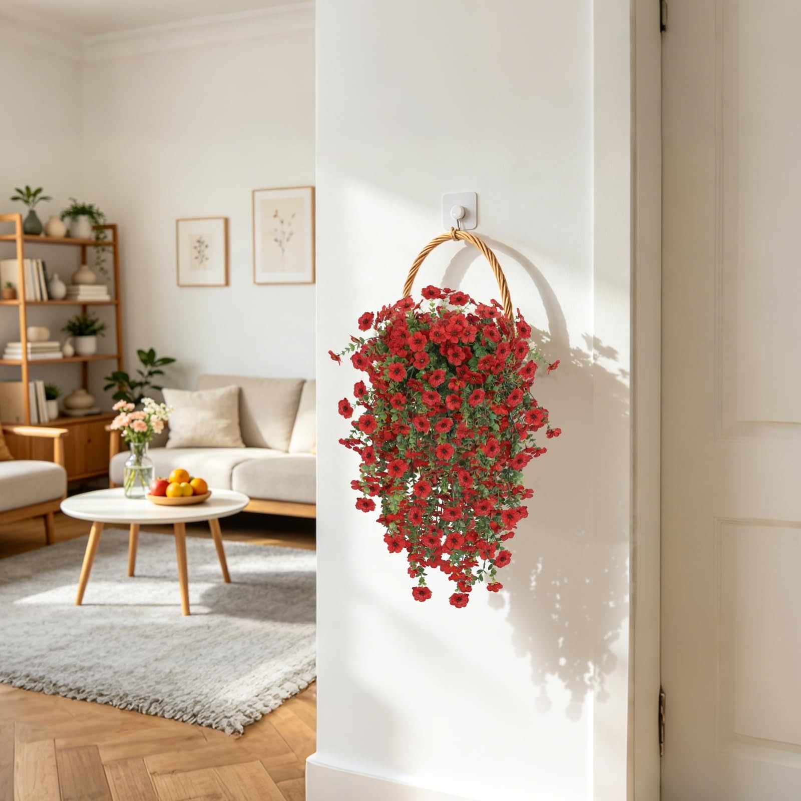 3PCS Artificial Flowers for Outdoors, UV Resistant Fake Hanging Flowers Reali…