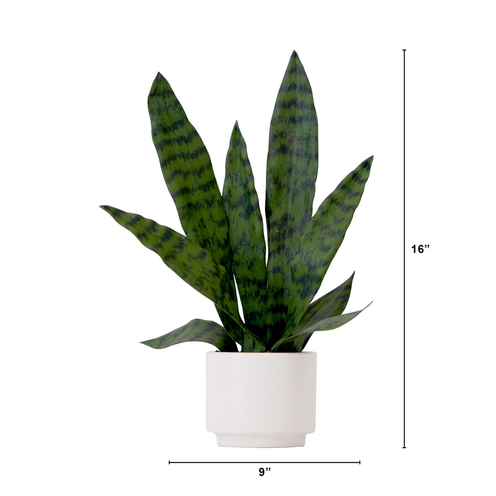 Nearly Natural 16″ Artificial Sansevieria Snake Plant with Decorative Planter