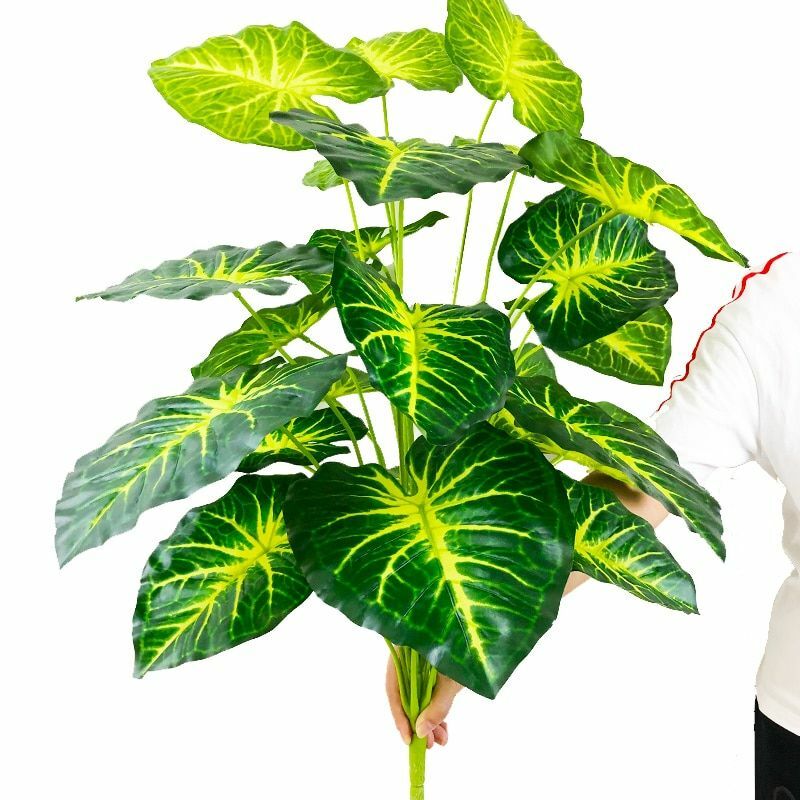 Tropical Large Palm Green Plant Leaves Tree Artificial Monstera Home Decoration