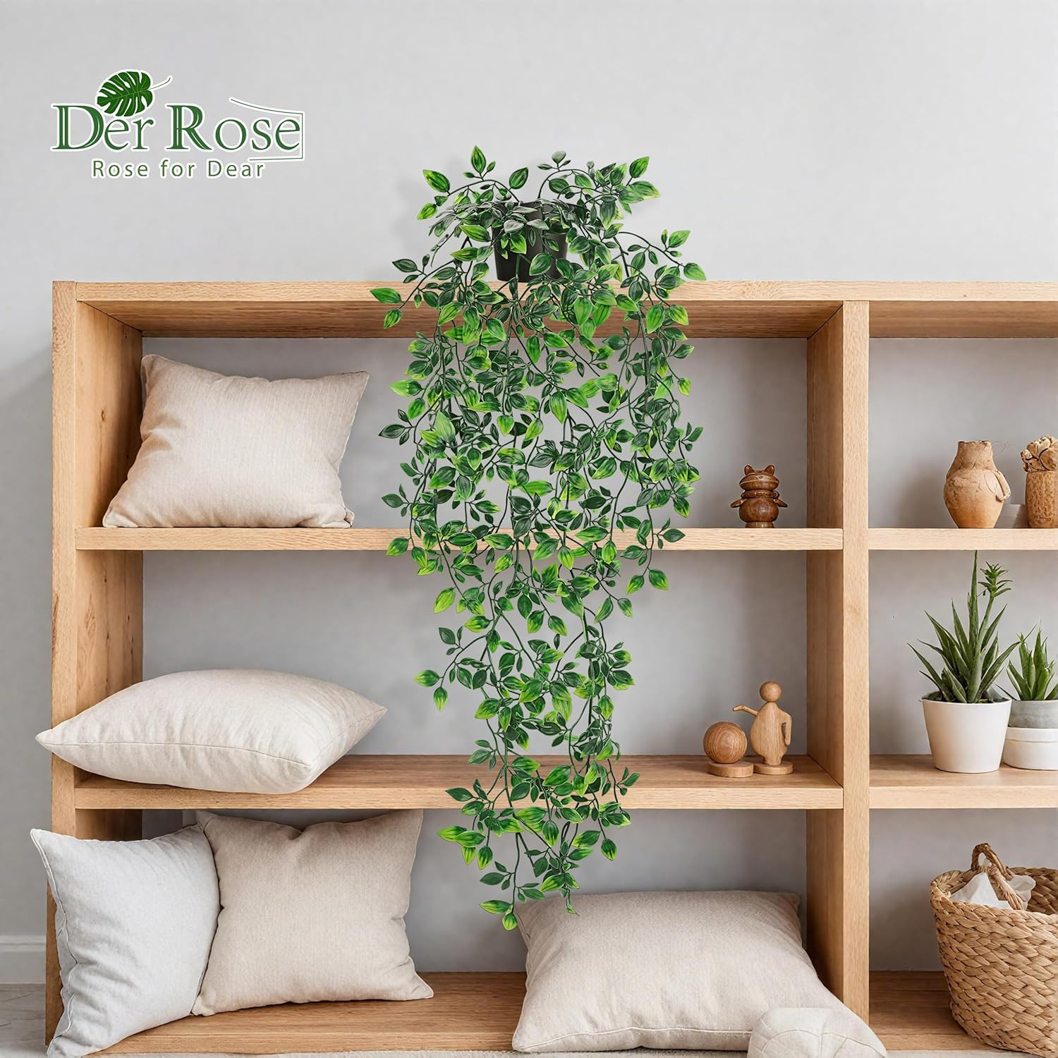 34″ Fake Hanging Plant Artificial for Bathroom Shelf Wall Decor | Artificial han