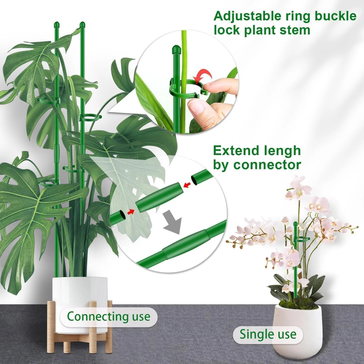 20Pcs Plant Support Stakes 17 inch SupKing Garden Orchid Sticks Extended to 3ft