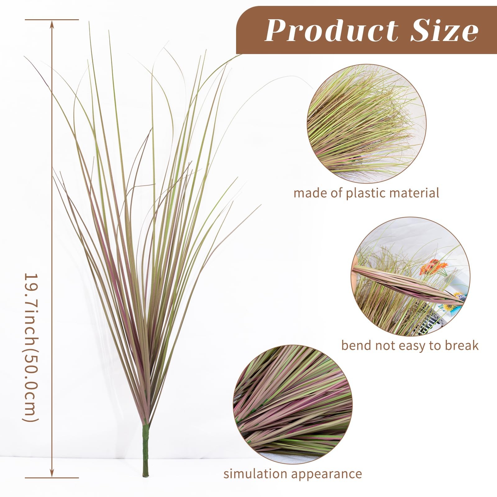 10 Bundles Fake Grass Plants Artificial Plants Outdoor Faux Plants Tall Shrub…