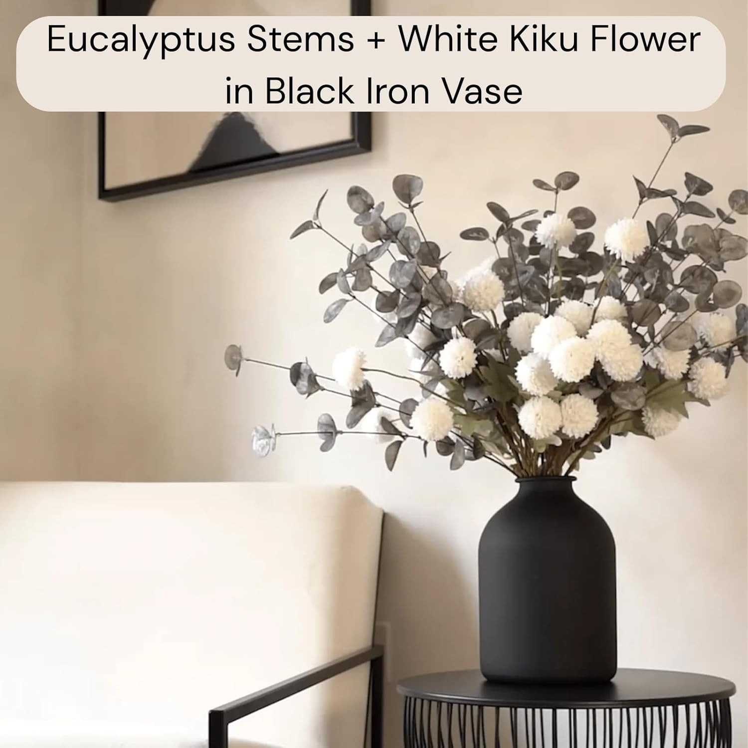 6 Branches Artificial Long Eucalpytus Stems for Tall Vase, Real Look | Eucalyptu