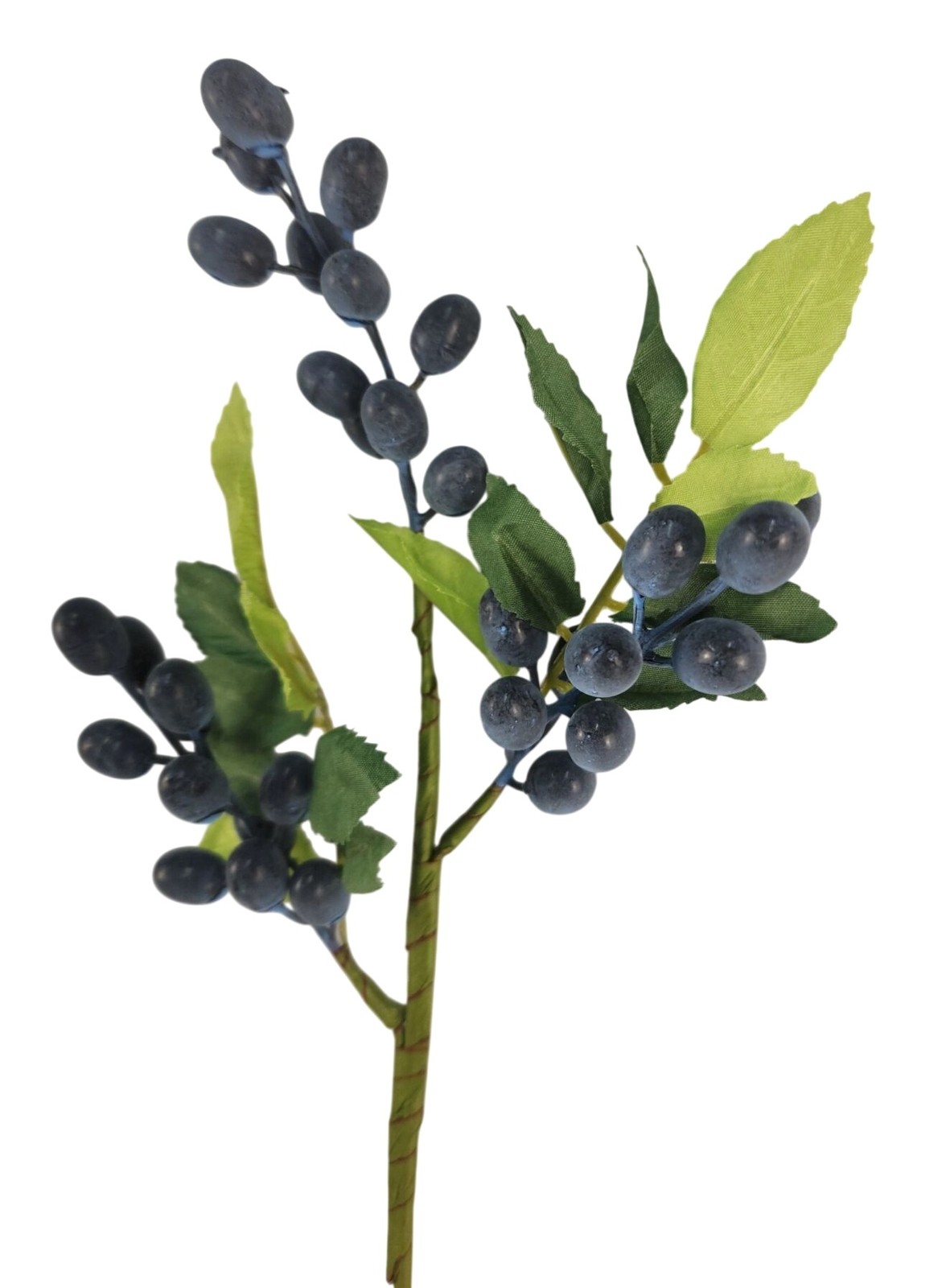Blueberry Berry Stem 13.5 Inch Artificial Blue Berry Branch Farmhouse Lodge Cabi