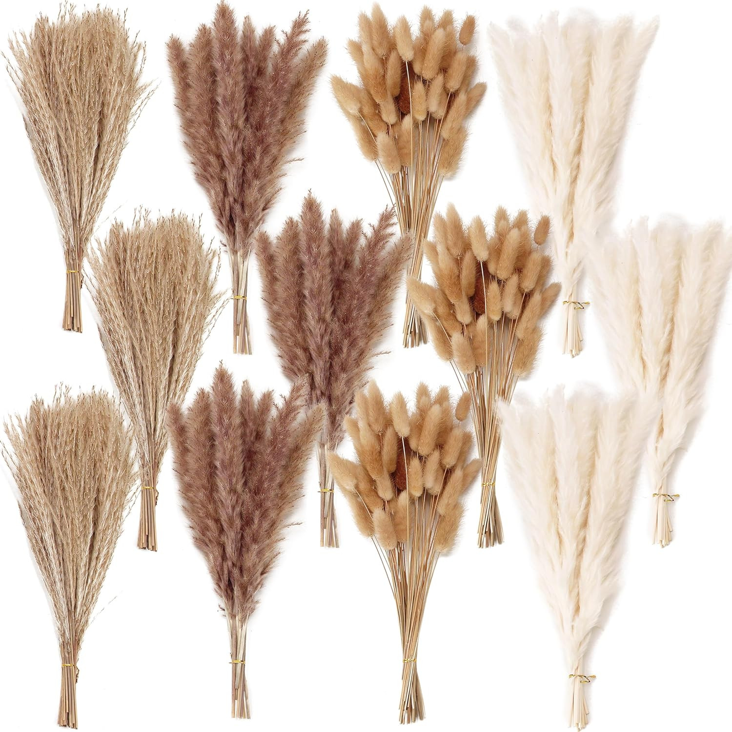 Dried Pampas Grass Bouquet with Bunny Tails, Boho Wedding & Farmhouse Home Decor