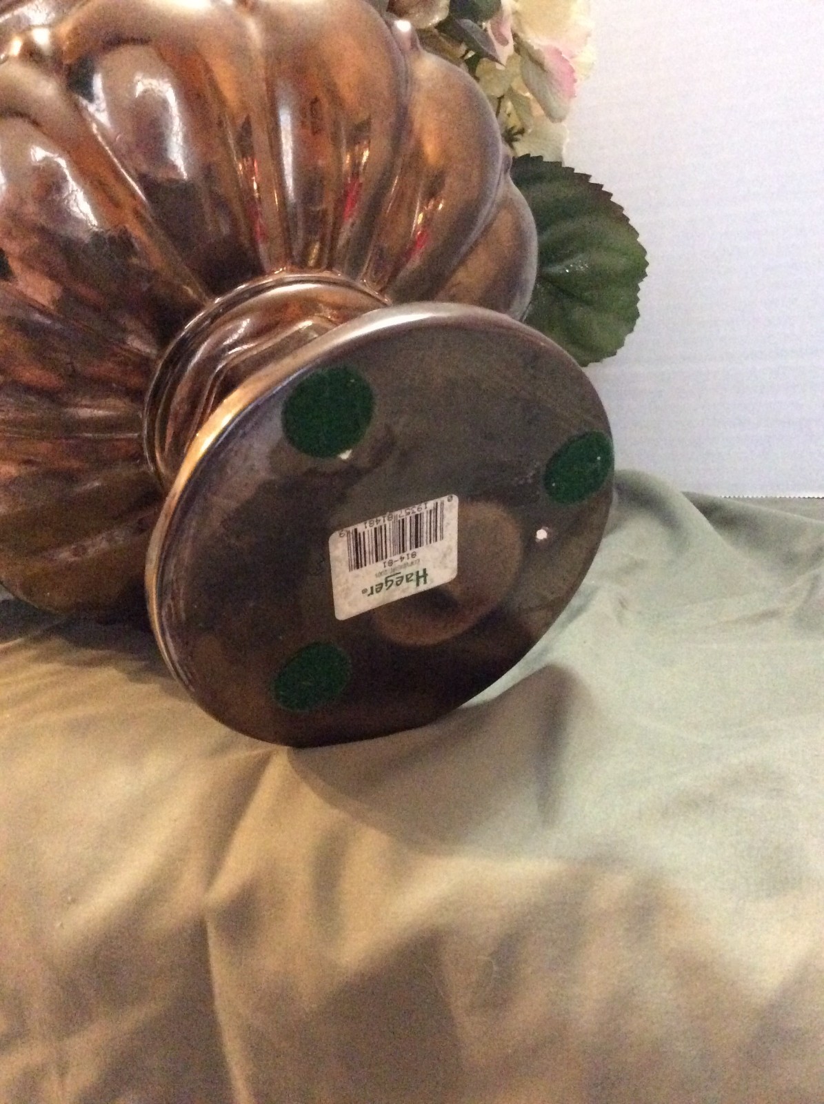 Beautiful Floral Arrangement in Bronze Colored Glass Vase