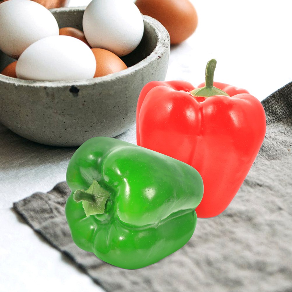 6Pcs Reusable Simulation Foam Chili Pepper Props Assorted Color for Party Decor