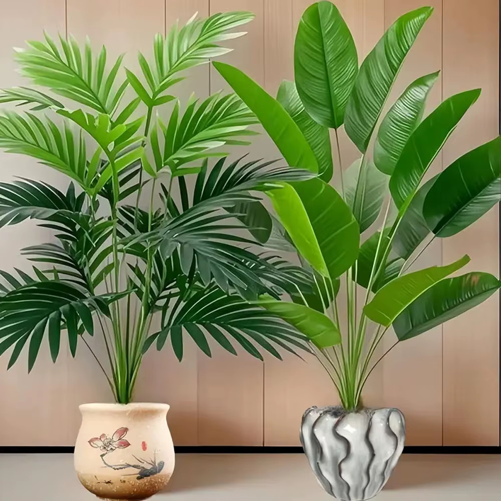 2pcs Outdoor Artificial Green Plants W/ 24 Leaves Nordic-Style Banana Leaf Plant