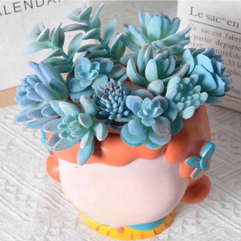 Pieces Fake Succulent Plant,Mini Artificial Succulents,Artificial Air 10 Blue